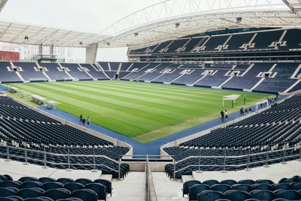 An empty stadium in the concept of services and amenities in Twickenham for new residents.